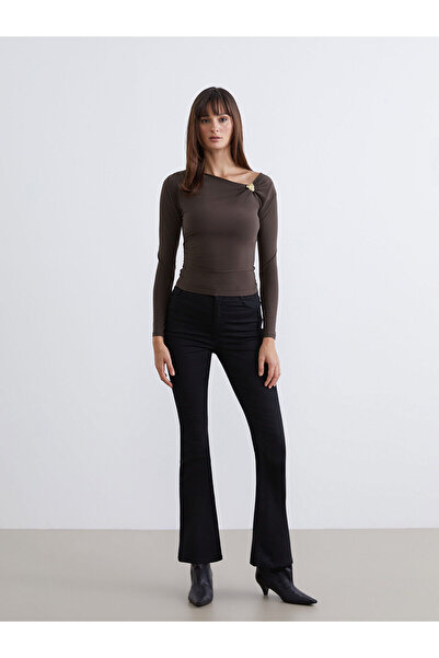 LC Waikiki Vizyon New Season Boat Neck Gathered Blouse