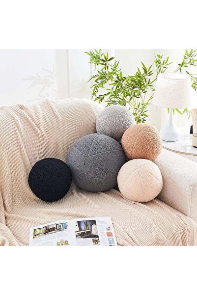 Generic Uvvyui Soft Round Ball Decorative Pillow, 8.6 Inch Black