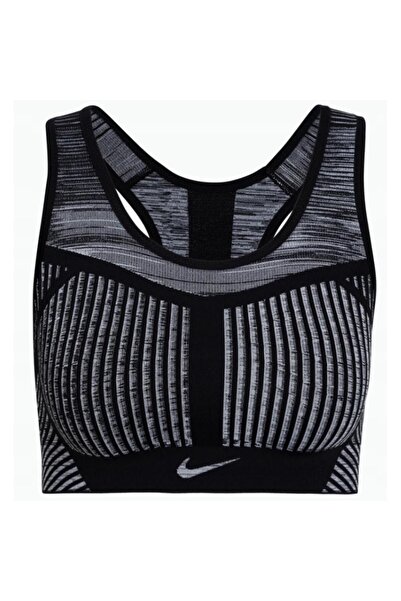 Nike Sutien sport Flyknit Precision Support pentru femei - Negru/Gri XS