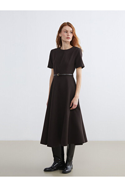 LC Waikiki Peak New Season Crew Neck Waist-Fitted Dress