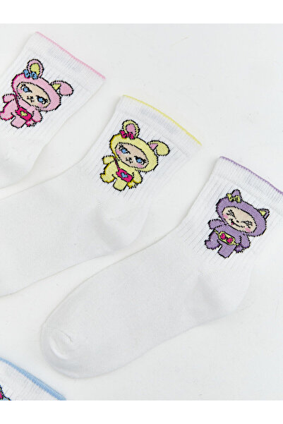 LC Waikiki Vizyon New Season Patterned Girls' Socks 5-Piece Set