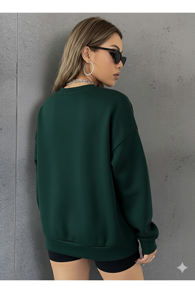 uyguntarz Unisex Daisy Butterfly Printed Design Oversized Crew Neck Sweatshirt