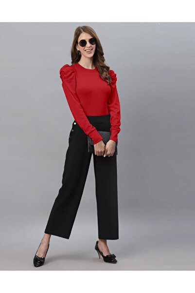 iza Red Puff Sleeve Top