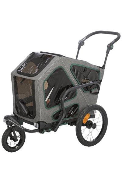 Trixie Bicycle Trailer S - 64 x 92 x 80/130 cm, up to 25 kg, Grey