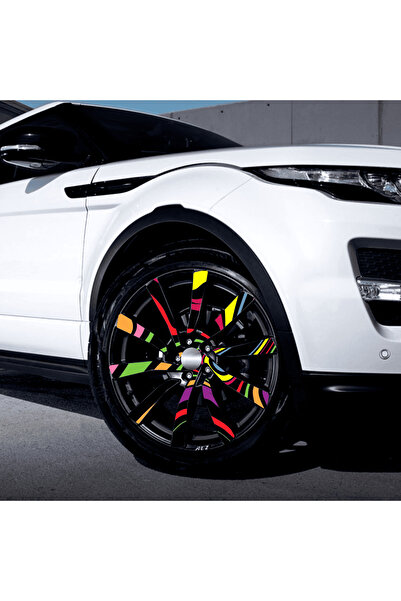 Avex Set de 4 folii autoadezive cu imprimeu pentru exterior cu EcoSolvent, pentru decorarea jantelor auto