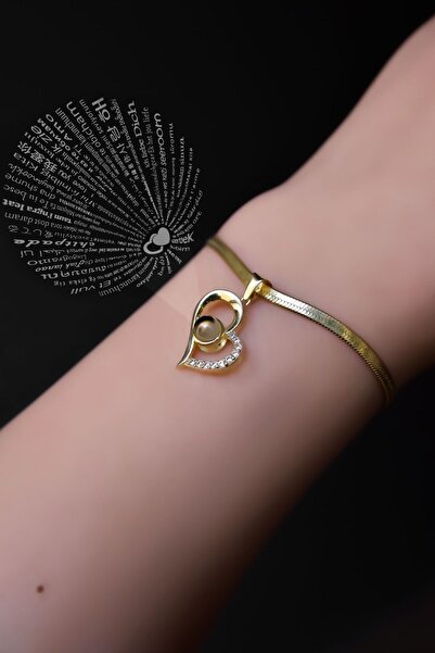 Flamingo 925 Ayar Gümüş Gold Kaplama 100 Dilde Seni Seviyorum Yazılı Italyan Zincir Bileklik