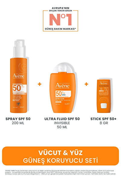 Avene Vücut & Yüz Güne Koruyucu Seti ( Spray 200 ML + Ultra Fluid 50 ML + Sti...
