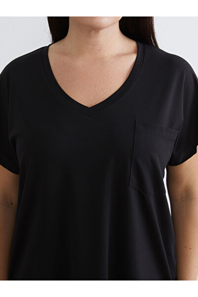 LC Waikiki Γυναικείο μπλουζάκι Vizyon New Season Plus Size με λαιμόκοψη σε σχήμα V