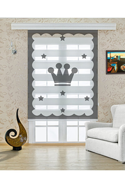 Yznhome Çocuk odası - Yıldız Desenli Zebra Perde - YZN-237