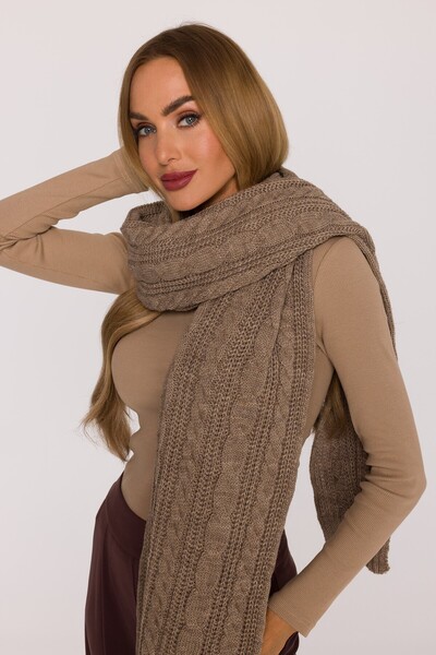 Made of Emotion M898 Eșarfă lungă cu țesătură groasă împletită