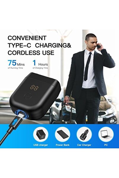 Generic Mini Electric Shaver for Men, Portable Cordless Razor, USB-C Rechargeable, IPX7 Waterproof