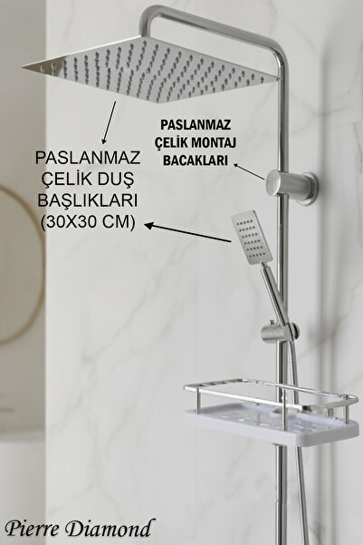 tesitay Robot Duş Seti Lüks Banyo Duş Takımları El ve Tepe Duş Başlığı Spiral...