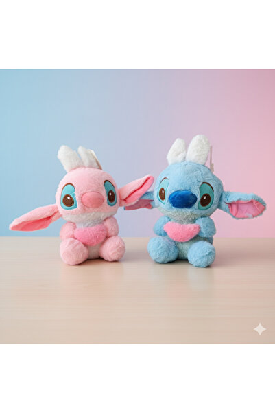 NB market Stitch Plush Toy Rabbit Stic Ear Plush Toy Blue Color 25cm