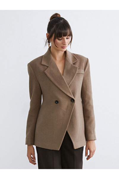 LC Waikiki Vizyon New Season Double-Breasted Collar Women's Cashmere Blazer Jacket