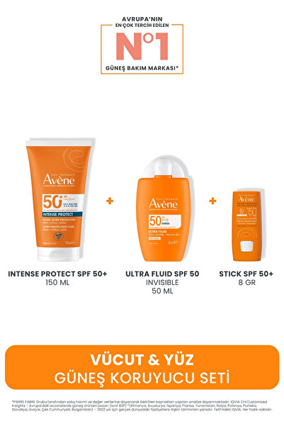 Avene Vücut & Yüz Güneş Koruyucu Seti (Intense Protect Spf 50 + Ultra Fluid I...