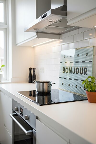 EVLE Cooker Back Protective Glass Panel 50 X 60 Cm, Splash Guard between Countertops