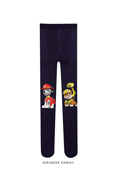 Girlboss Kawaii Paw Patrol Black Opaque Tights, Paw Patrol