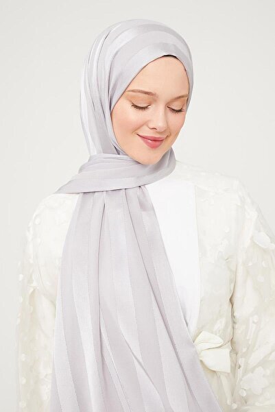 Levidor Matte Gray Glitter Stripe Tokyo Shawl