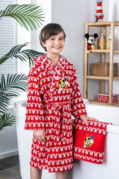 Özdilek Mickey Mouse Enjoy Disney Lisanslı Çocuk Bornoz Seti 5/6 Yaş