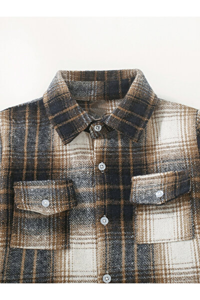 Take Two By Styli Boys Checked Pocket Detail Button Up Shirt