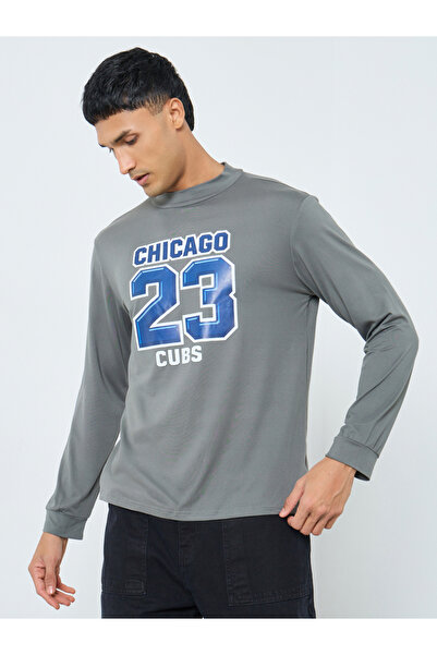 Take Two By Styli Grey Chicago Cubs Graphic Slim Fit T-Shirt