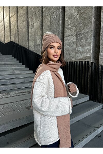 LAGRANZE Rani Women's Scarf Beanie Gloves Set of 3