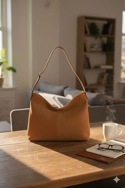 Madame Women's Shoulder Bag Soft Interior and Exterior Texture Quality Craftsmanship and Suede Leather Handbag with Zipper