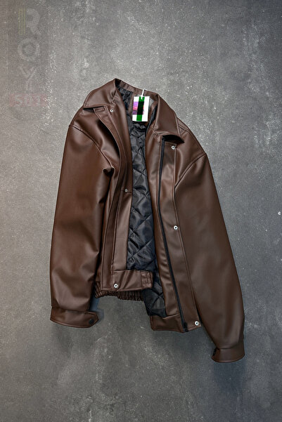 ROY501 Ανδρικό δερμάτινο μπουφάν Bomber Δερμάτινο μπουφάν Boomer Ανδρικό χειμερινό μπουφάν Δερμάτινο παλτό