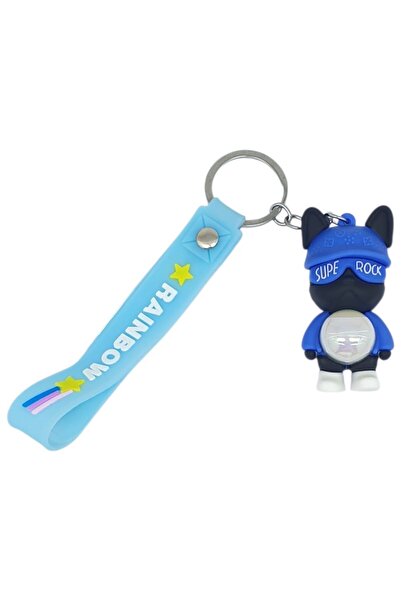 MarDyHome Figured and Lighted Silicone Keychain - Supe Rock - Blue