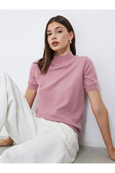 Styli Dusty Rose Short Sleeve Knit Top
