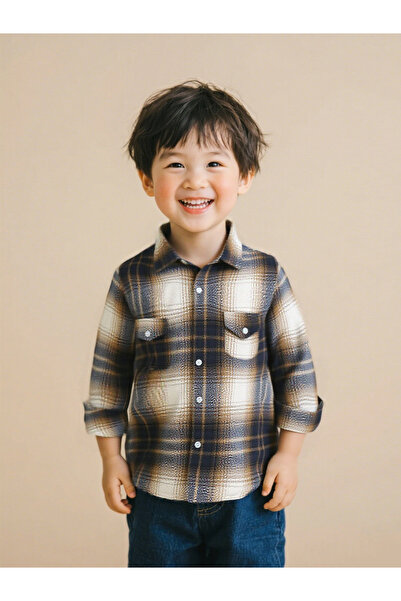 Take Two By Styli Boys Checked Pocket Detail Button Up Shirt