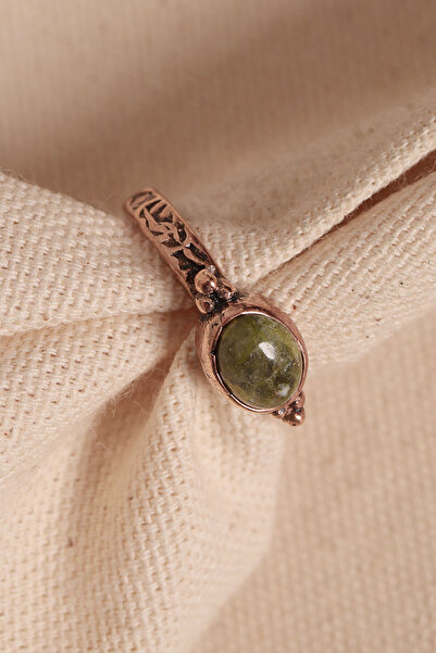 Süspüs Accessories خاتم نحاسي أصلي قابل للتعديل مرصع بحجر اليوكانيت