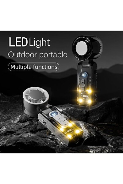 Generic Specton Portable Folding Mini Fan - Digital Display, 3 Speeds, USB Rechargeable, Low Noise