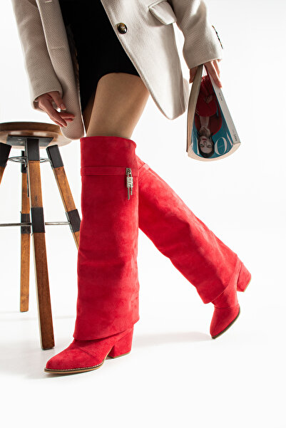 irmona Siesta Red Calf Suede 6 cm Heel Boots