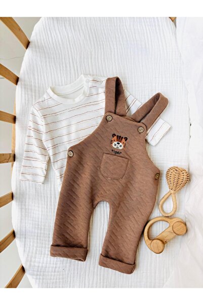 NUNU BABY Tiger Salopet Set - Brown