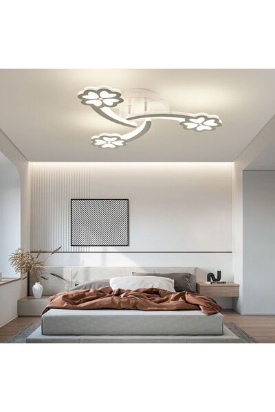 RFAN LED Chandelier, With Remote Control, 3 Types of Light Plus RGB Light,92W, White