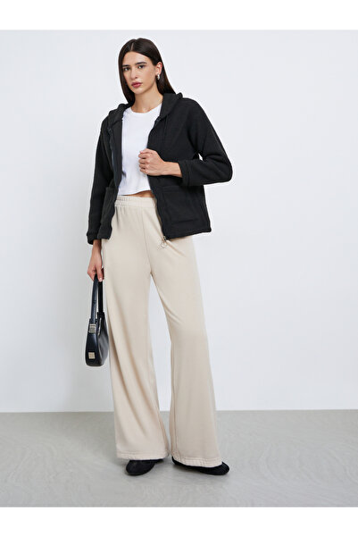 Take Two By Styli Black Sherpa Look Hooded Jacket