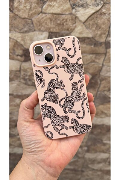 Vip Case iPhone 13 Compatible Leopard Patterned Silicone Shock-Absorbing Classic Protective Rubber Case