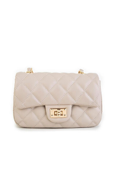 Nas Bag Women's Crossbody Bag with Quilted Chain Detail - Kum Uludağ