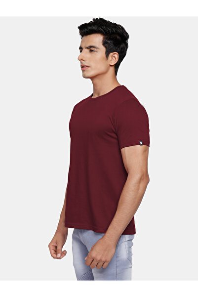 The Souled Store By Styli Men Burgundy Cotton T-Shirt