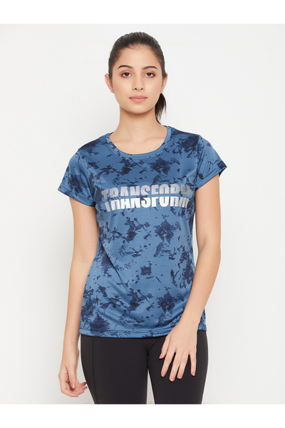 Clovia By Styli Comfort Fit Reflective Text Print Active T-Shirt