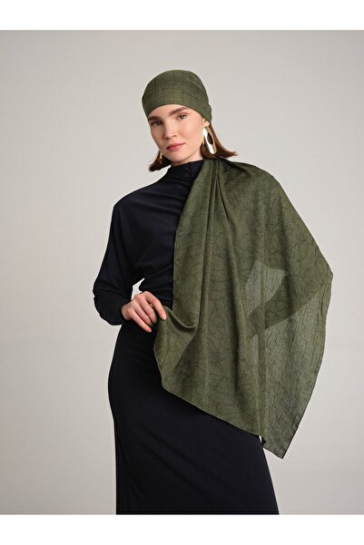 Ayshara Şebnem Hattı Koleksiyonu Zeytin Gölgesi Çift Taraflı Şal