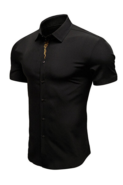 Take Two By Styli Men Graphic Print Button Up Short Sleeve Shirt