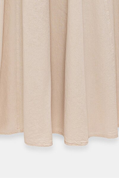 Saade Women's A-Line High Waist Pocketed Flowy Flared Skirt - Textured Linen