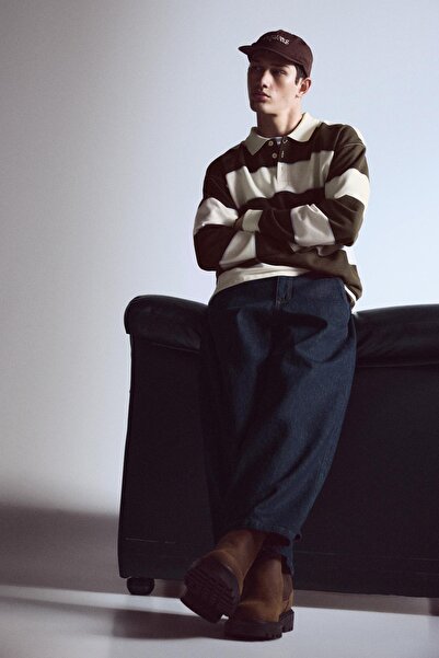 Pull & Bear Nakışlı çizgili polo t-shirt