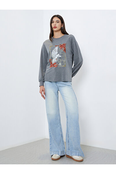 Take Two By Styli Grey Fleetwood Graphic Round Neck T-Shirt