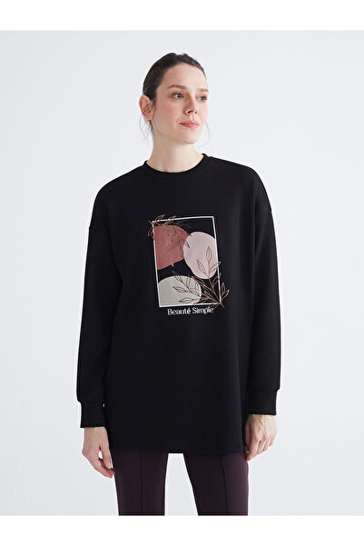 LC Waikiki Vizyon New Season Crew Neck Printed Oversized Women's Tunic