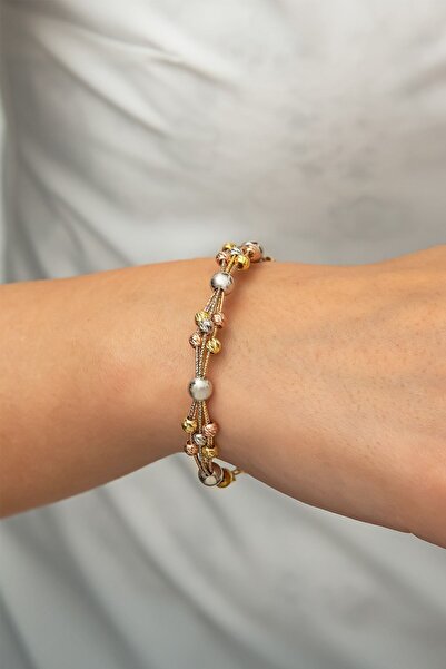 Flamingo Dorica Toplu Renkli Fantezi 925 Ayar Gümüş Bileklik - Uvps200061