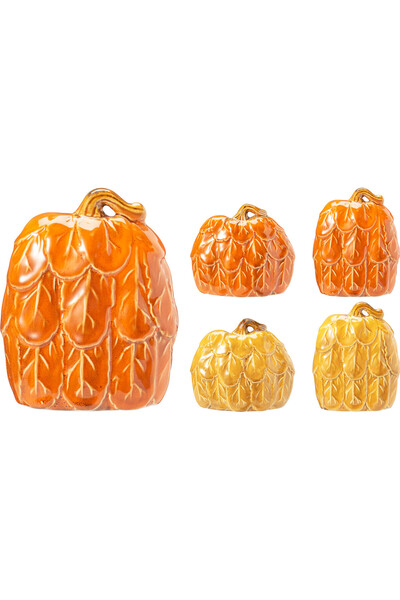 DecoDepot Κεραμική διακοσμητική κολοκύθα, χρωματιστή, 13x5x11 εκ.