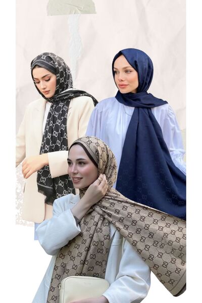 De Rosa Jakar Çift Taraflı Şal Seti 3'lü Şal Hediye Seti